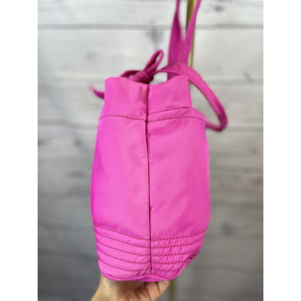 Kate Spade New York Hot Pink Nylon Tote Bag Bow Accent Shoulder Purse - Picture 4 of 13